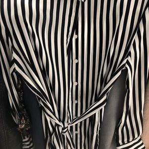 Who what wear striped button down tunic with belt